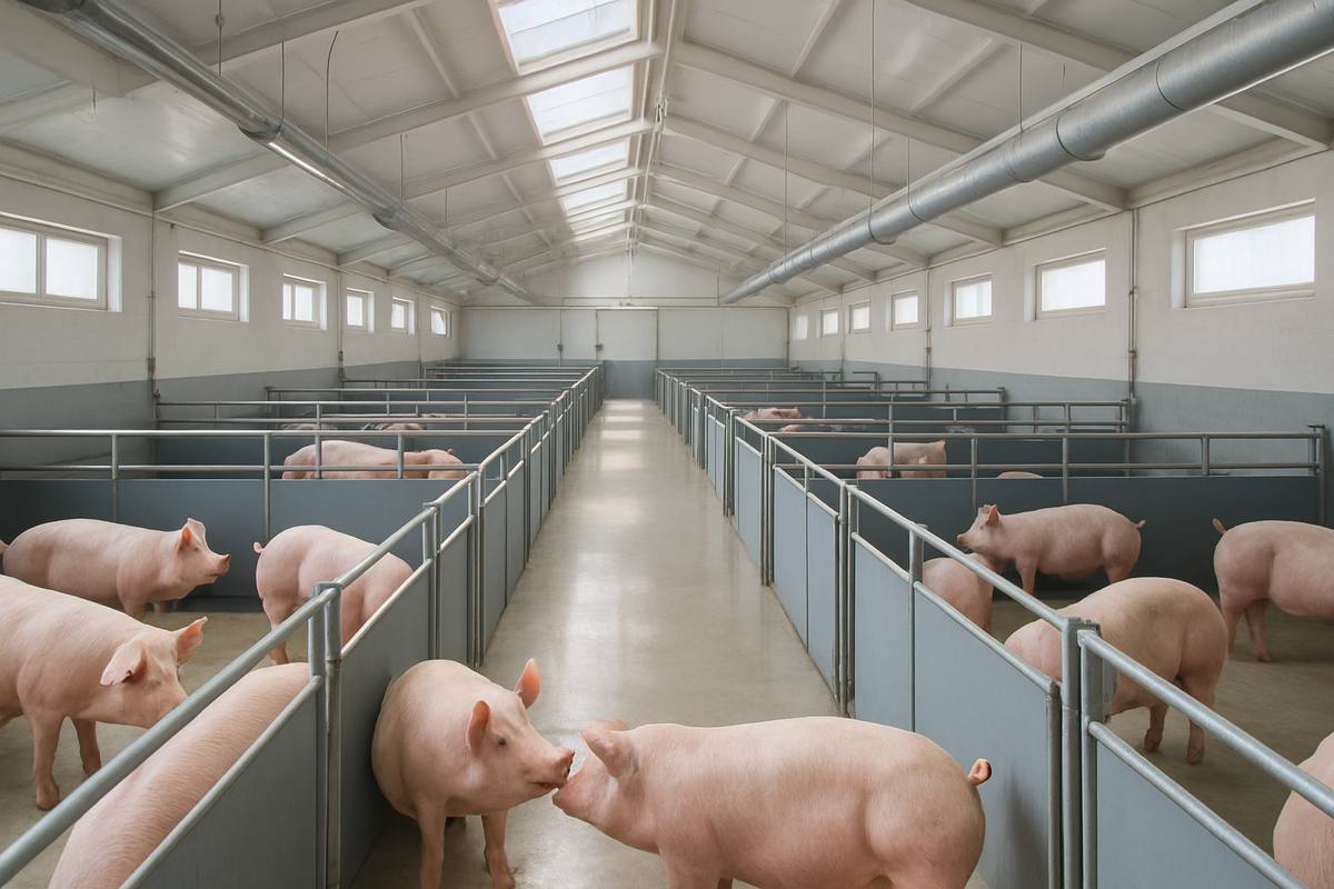 Clean, well-ventilated livestock barn